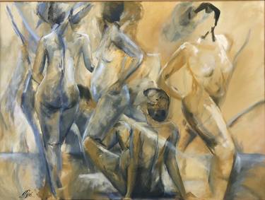 Original Figurative Nude Paintings by Prue Pye