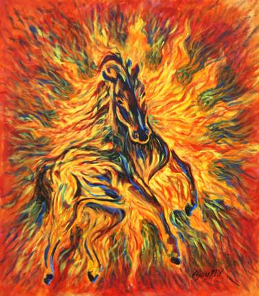 Original Abstract Expressionism Horse Paintings by Ajay parippally