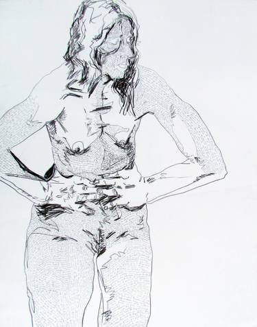 Original Expressionism Women Drawing by Luis Frias