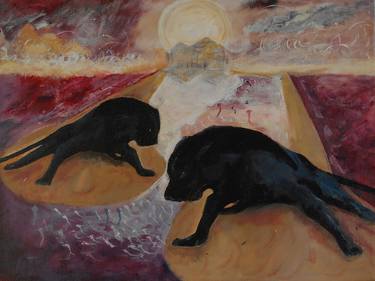 Print of Surrealism Cats Paintings by Peter Edwards