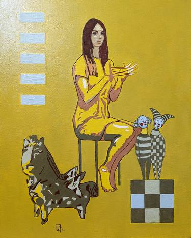 Original Art Deco Fantasy Painting by Arthur Isayan