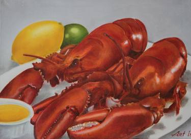 LOBSTERS, LEMONS AND AN OLIVE SAUCE / SOLD thumb
