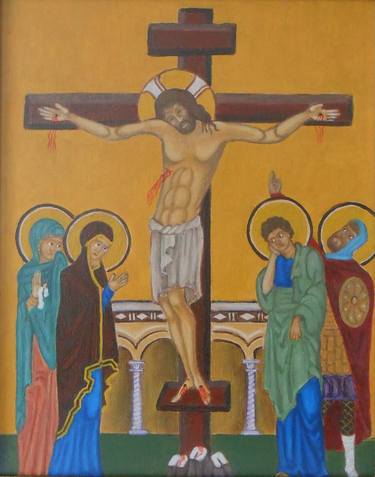 Painting "Icon. Crucifixion" 24x30cm thumb