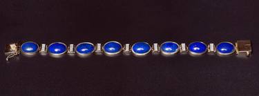 Golden Bracelet with Lapis Lazuli and Diamonds / SOLD thumb