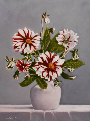 Print of Realism Floral Paintings by Arthur Isayan