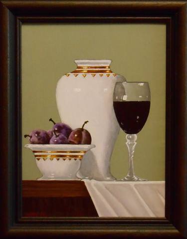 "Still life with red wine and prunes" thumb