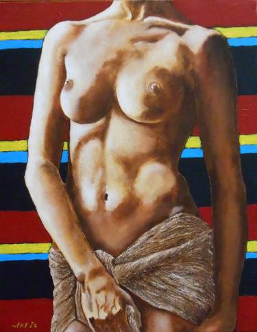 Original Art Deco Nude Paintings by Arthur Isayan
