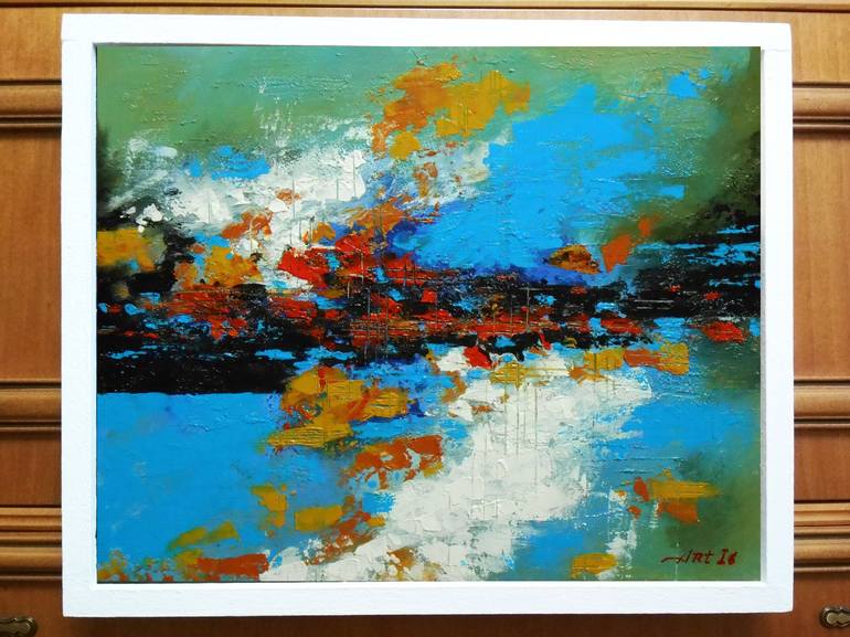Original Art Deco Abstract Painting by Arthur Isayan