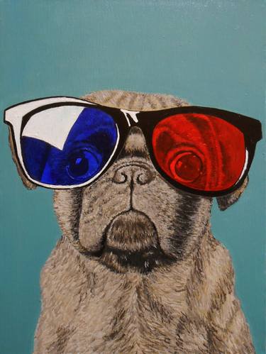 Original Modern Dogs Paintings by Arthur Isayan