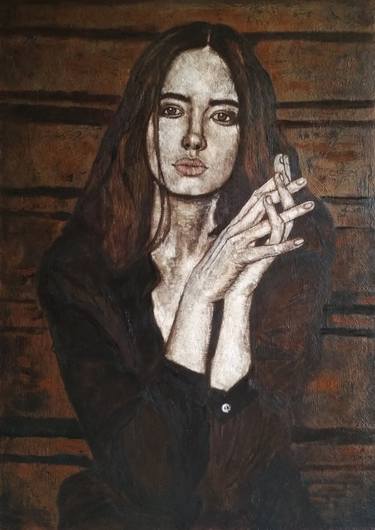 Print of Realism Women Paintings by Arthur Isayan