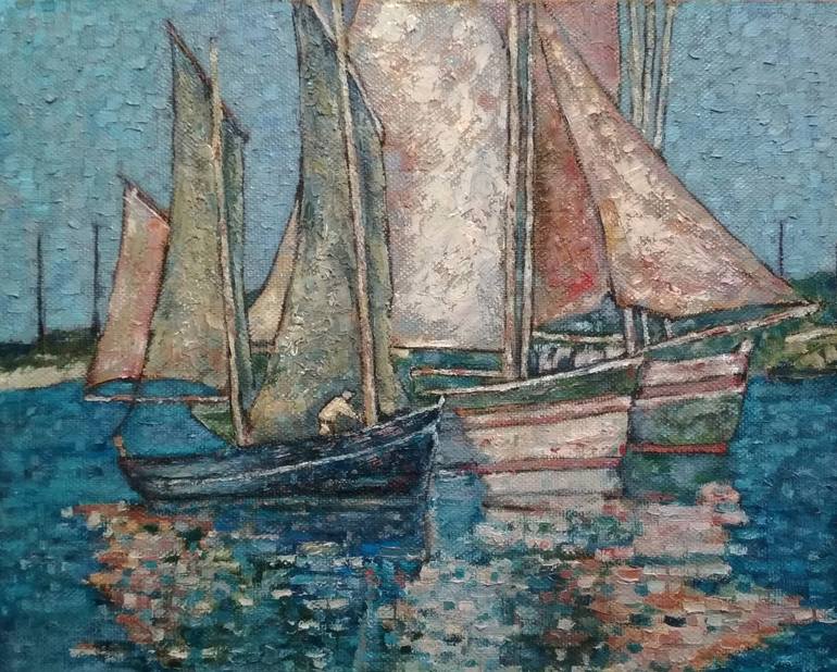 Sails In The Harbor / SOLD Painting By Art Is | Saatchi Art