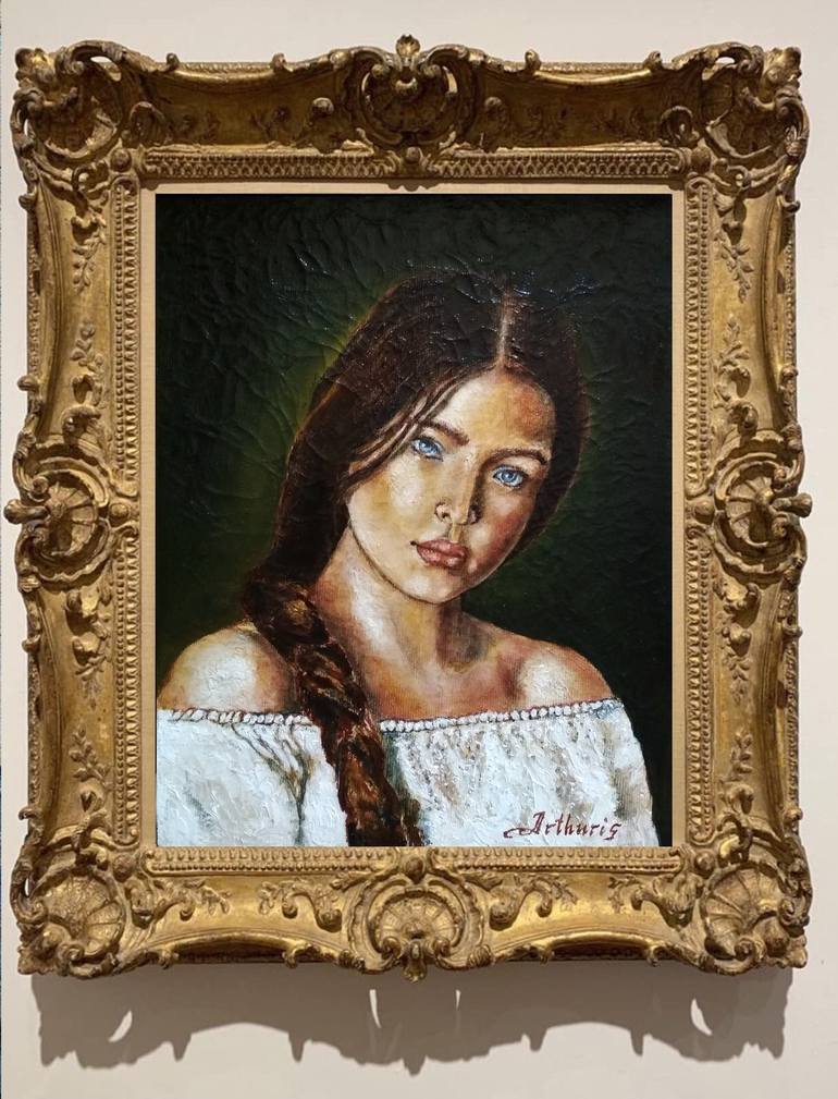 Original Portraiture Women Painting by Arthur Isayan
