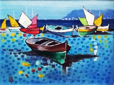 Print of Impressionism Boat Paintings by Arthur Isayan