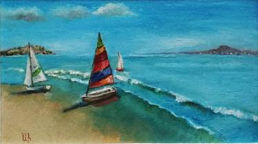Print of Impressionism Sailboat Paintings by Arthur Isayan