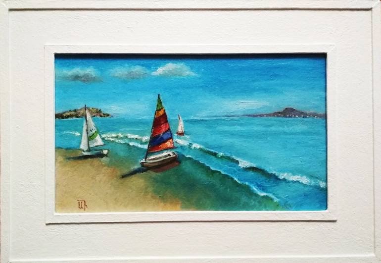 Original Sailboat Painting by Arthur Isayan