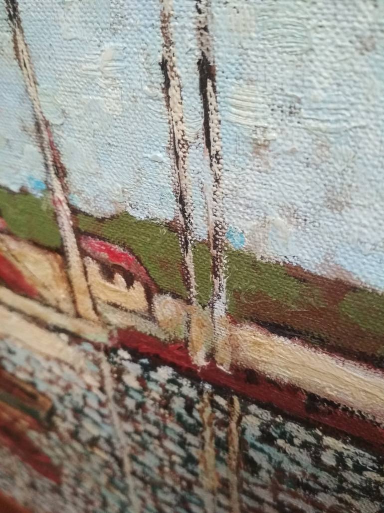 Original Impressionism Boat Painting by Arthur Isayan