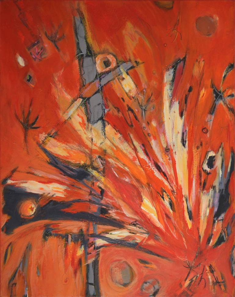 Original Abstract Painting by Therese Lydia Joseph | Abstract Art on Canvas | SUNSET RITUAL