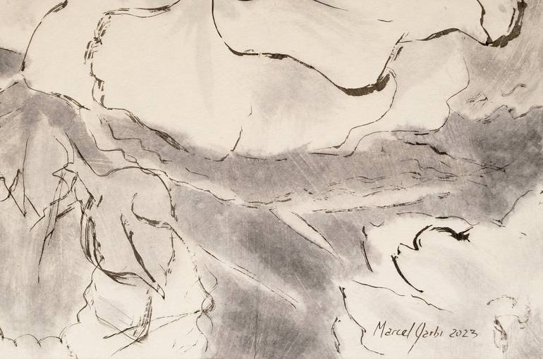 Original Figurative Floral Drawing by Marcel Garbi