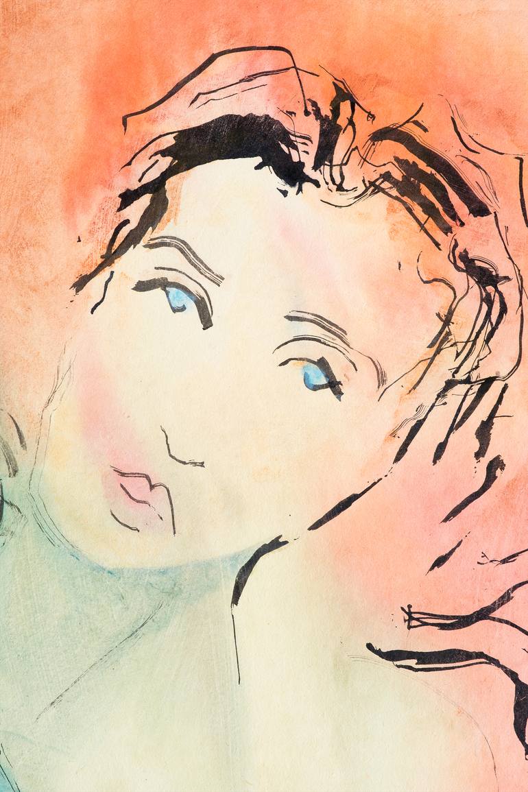 Original Expressionism Nude Painting by Marcel Garbi