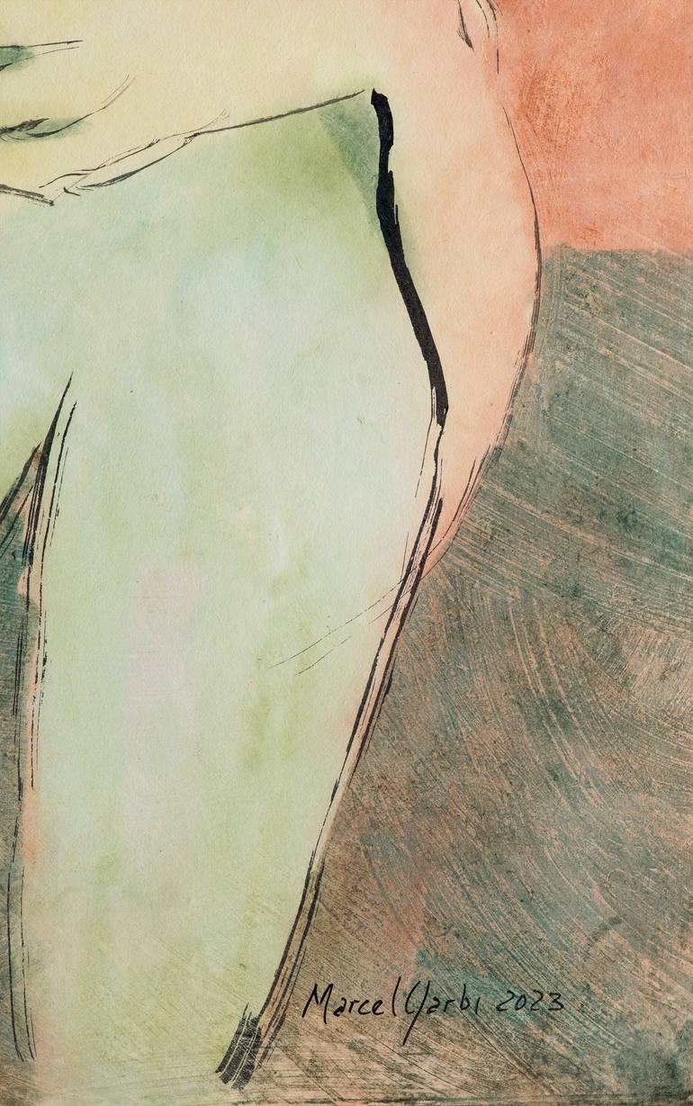 Original Expressionism Nude Painting by Marcel Garbi