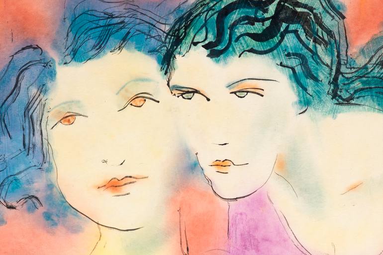 Original Expressionism Women Painting by Marcel Garbi