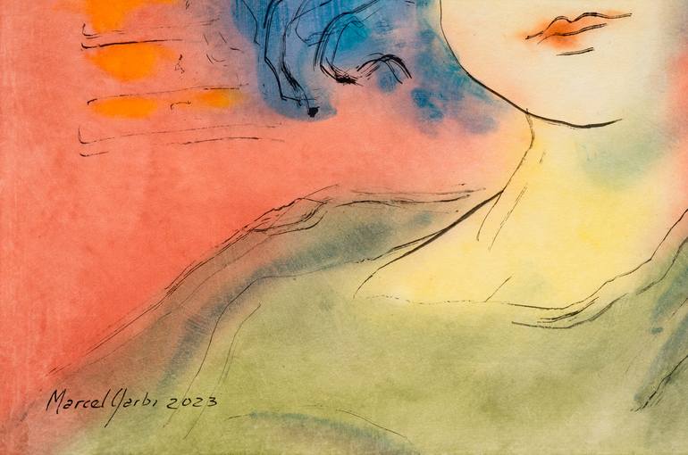 Original Expressionism Women Painting by Marcel Garbi