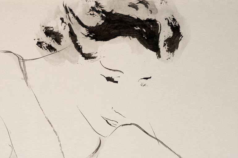 Original Minimalism Women Drawing by Marcel Garbi