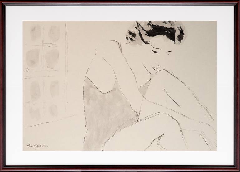 Original Minimalism Women Drawing by Marcel Garbi