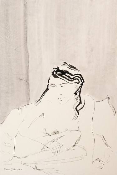 Original Minimalism Nude Drawings by Marcel Garbi