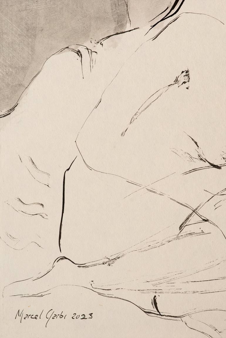 Original Nude Drawing by Marcel Garbi