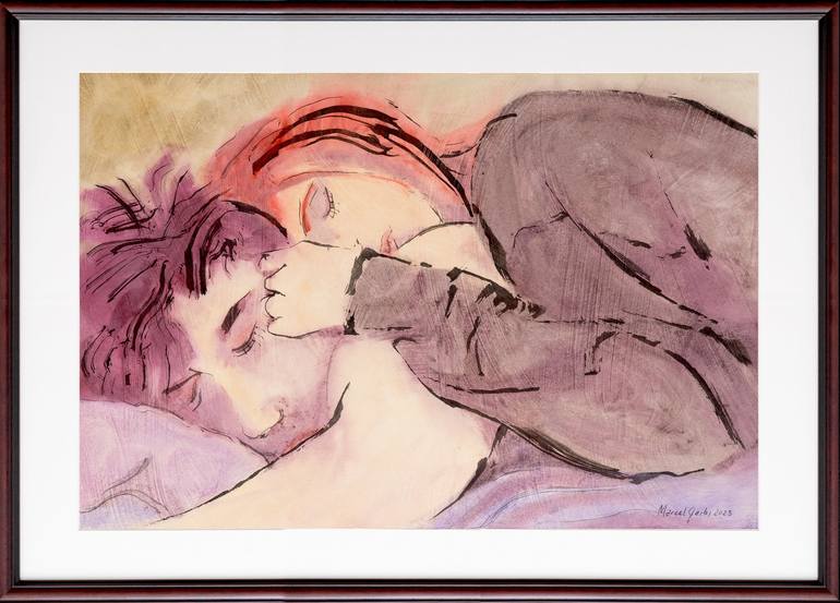 Original Figurative Love Painting by Marcel Garbi