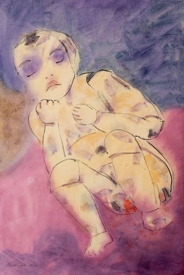 Original Expressionism Children Paintings by Marcel Garbi