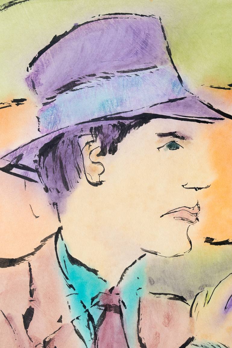 Original Expressionism Men Painting by Marcel Garbi
