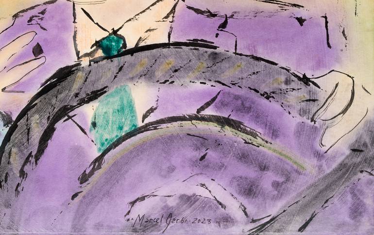 Original Expressionism Men Painting by Marcel Garbi