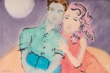 Original Figurative Love Paintings by Marcel Garbi