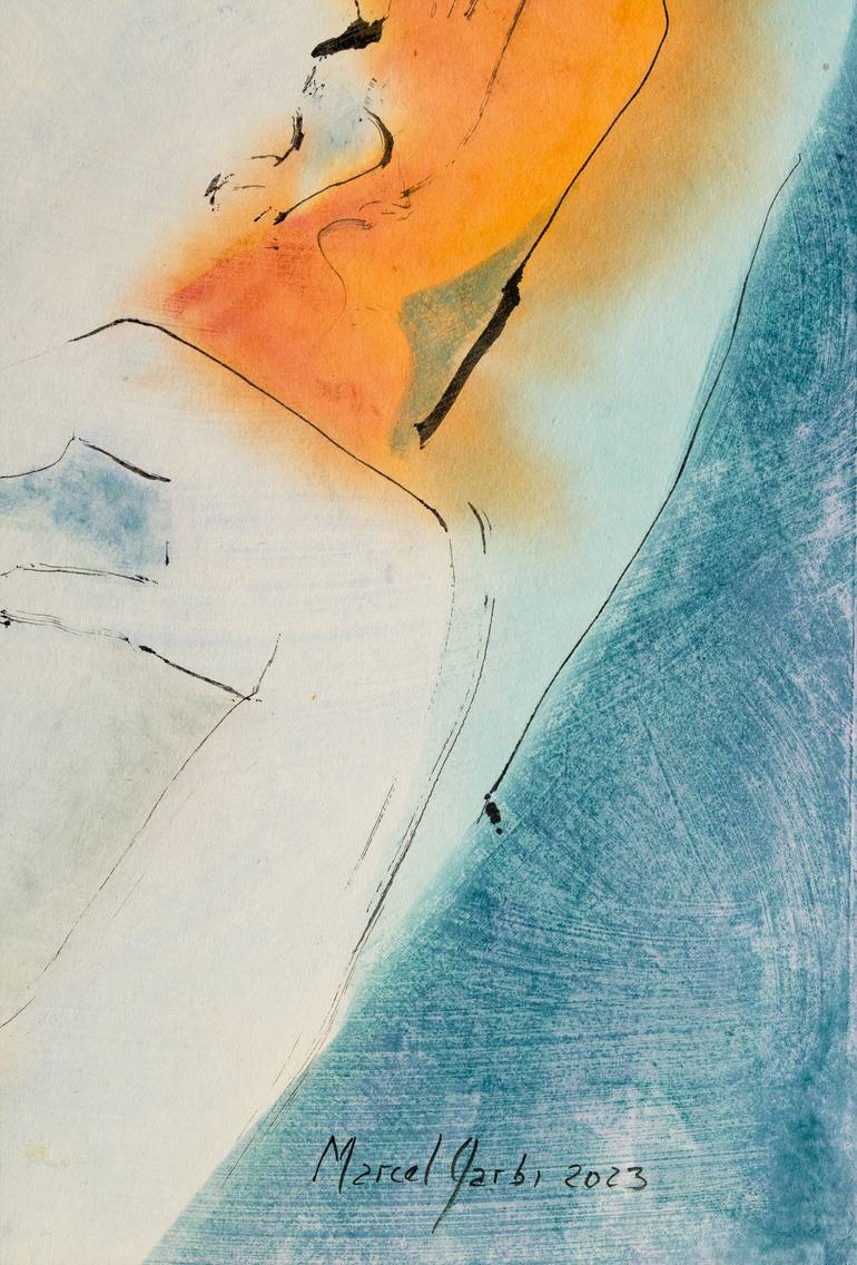 Original Expressionism Women Painting by Marcel Garbi