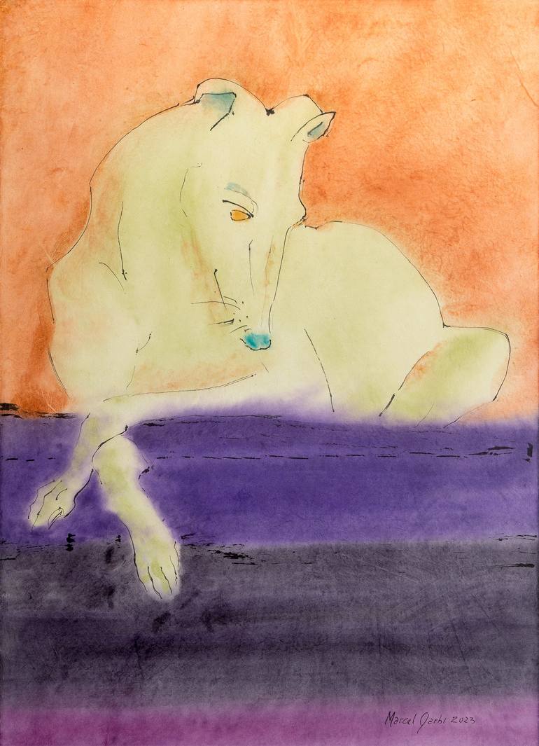 Original Figurative Animal Paintings by Marcel Garbi