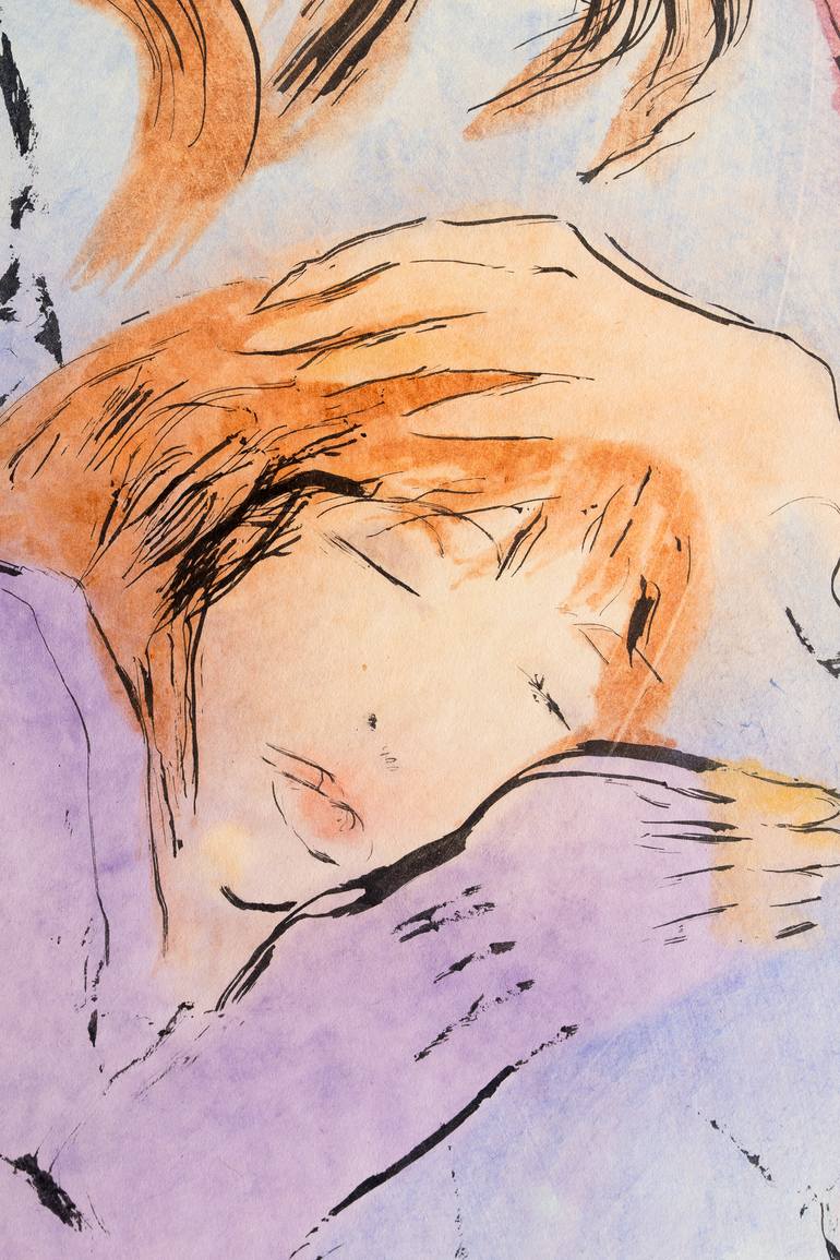 Original Expressionism Women Painting by Marcel Garbi