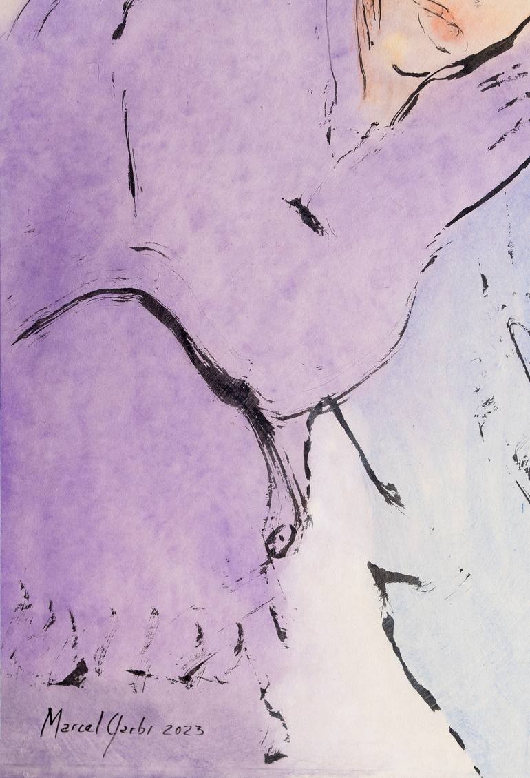 Original Expressionism Women Painting by Marcel Garbi