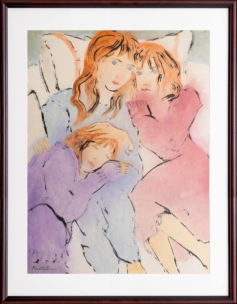 Original Expressionism Women Painting by Marcel Garbi