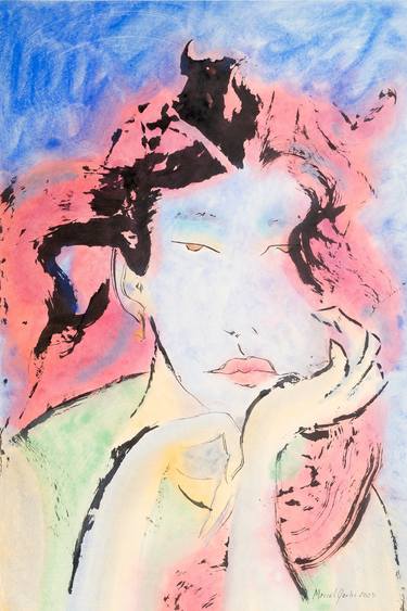 Original Figurative Women Paintings by Marcel Garbi