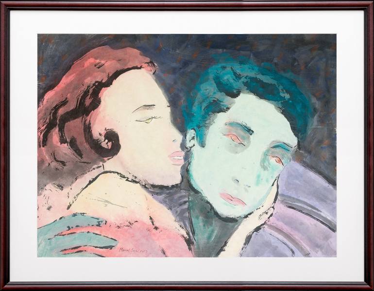 Original Expressionism Love Painting by Marcel Garbi