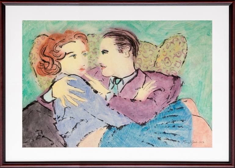 Original Expressionism Love Painting by Marcel Garbi