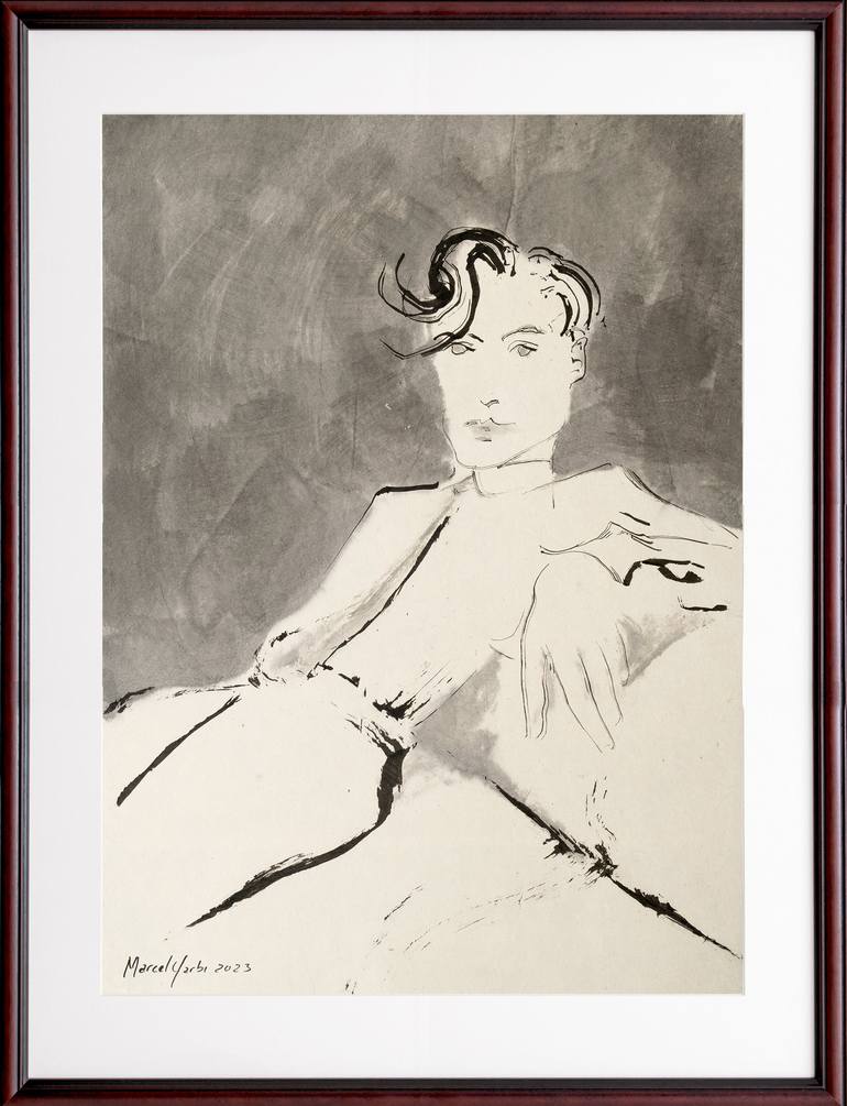 Original Figurative Political Drawing by Marcel Garbi