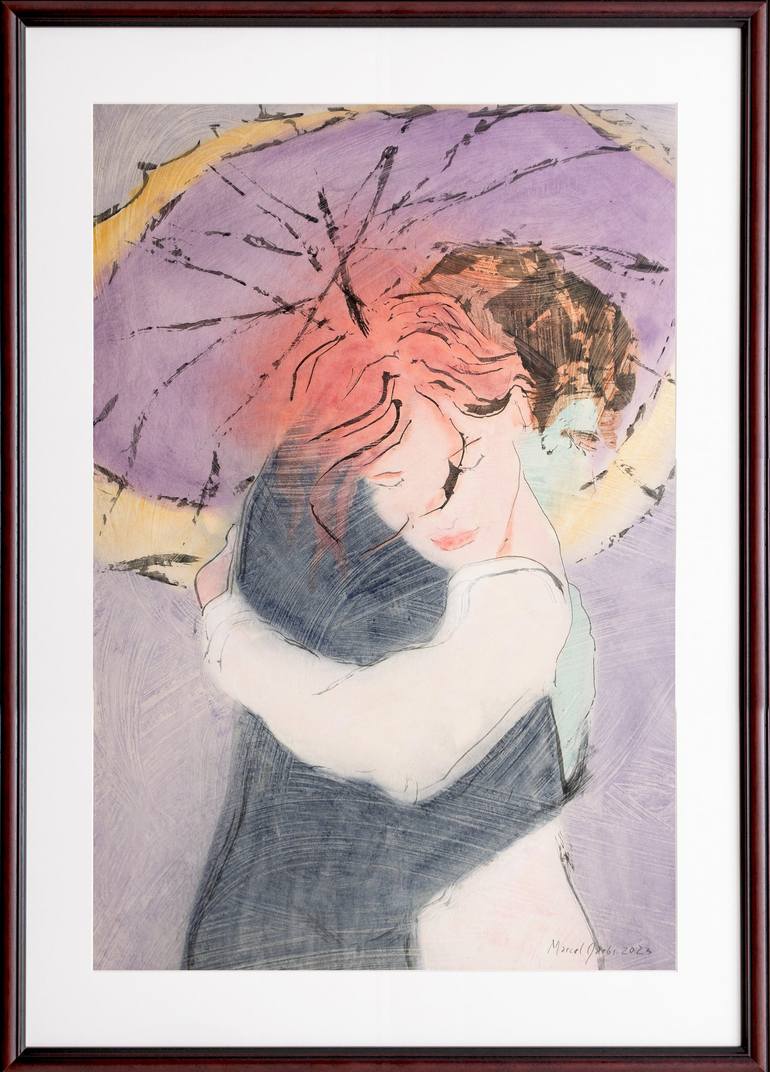 Original Figurative Love Painting by Marcel Garbi