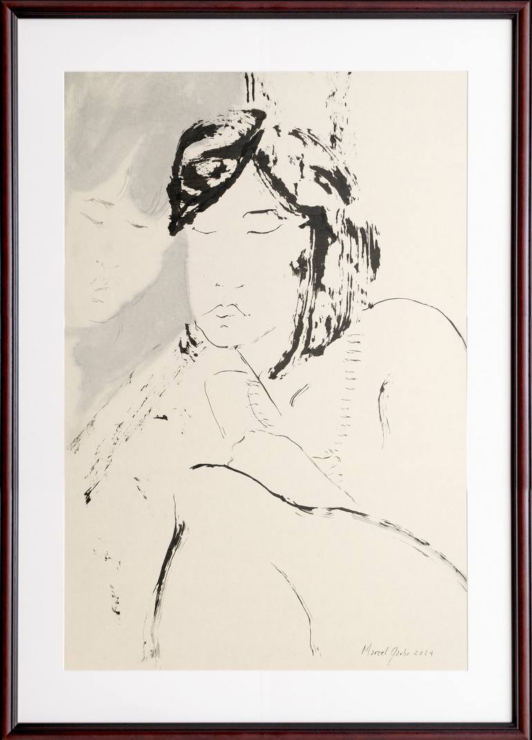 Original Minimalism Women Drawing by Marcel Garbi