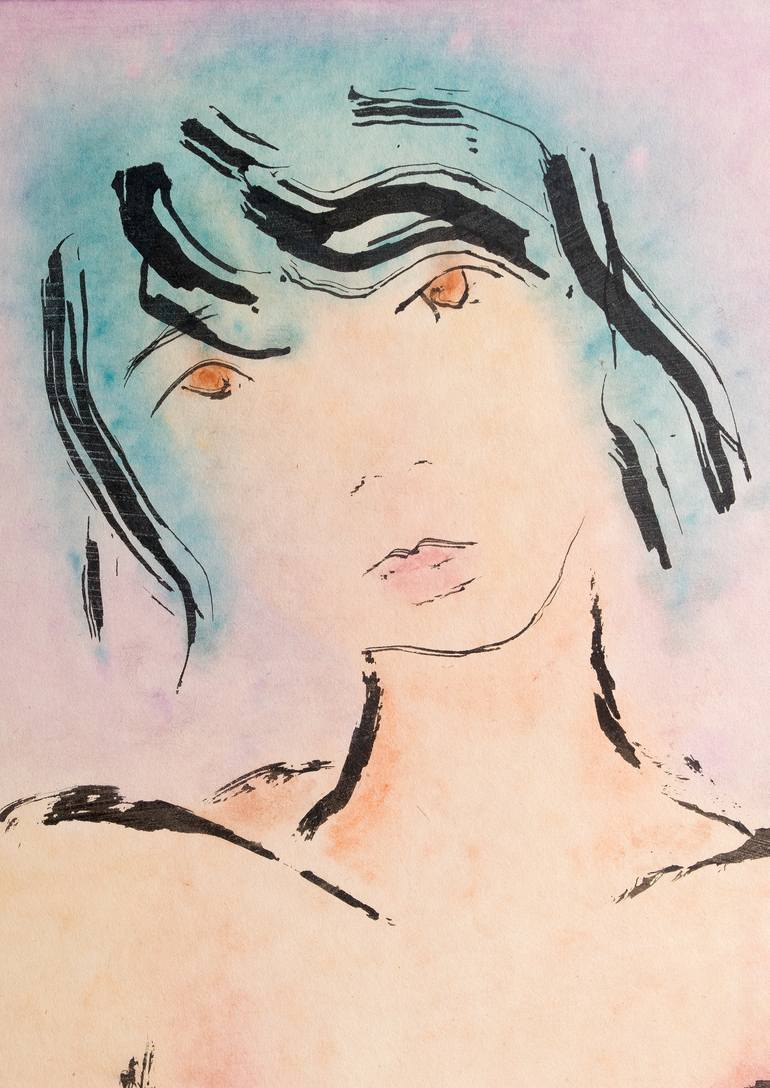 Original Expressionism Nude Painting by Marcel Garbi
