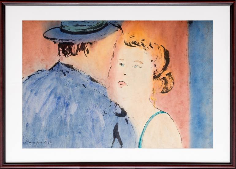 Original Figurative Love Painting by Marcel Garbi