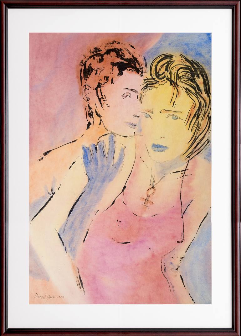 Original Figurative Love Painting by Marcel Garbi