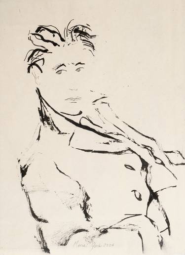 Original Figurative Men Drawings by Marcel Garbi